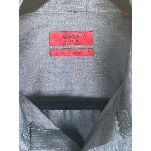Alfani Shirt Mens XL Extra Large Button Up‎ Long Sleeve Shiny - Picture 4 of 8